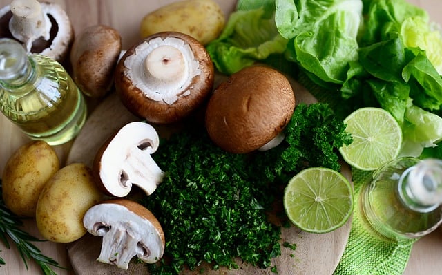 ヘルシーな野菜やきのこ類